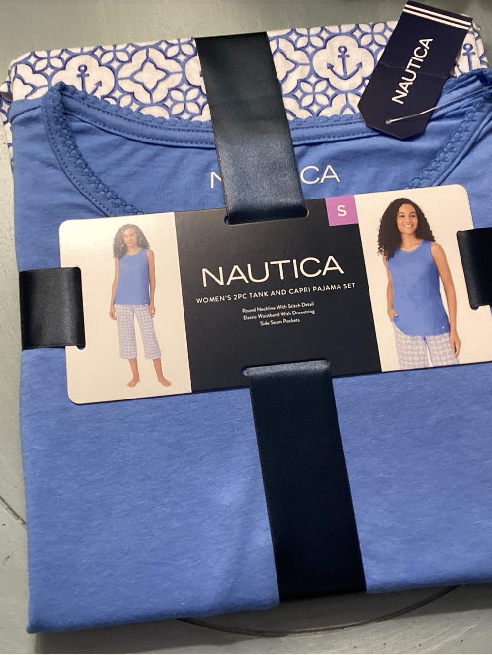 Nautica Women's 2-Piece Tank & Capri Pajama Set in Periwinkle Blue Size S NWT